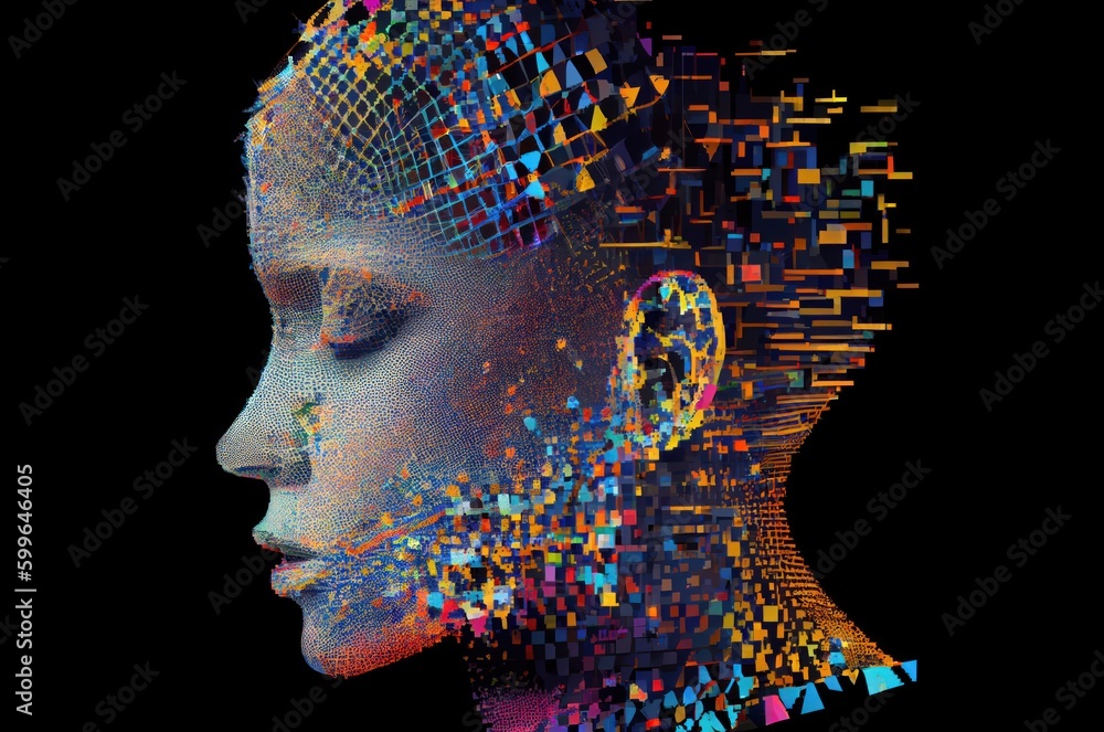 Poster computing code headshot design with copy space generative ai