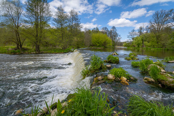 Spring on the banks of the Warta River, Poland.