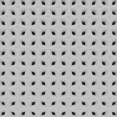 tile and fabric pattern consisting of three-dimensional motifs in the form of flowers in gray color