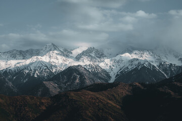 mountains and clouds