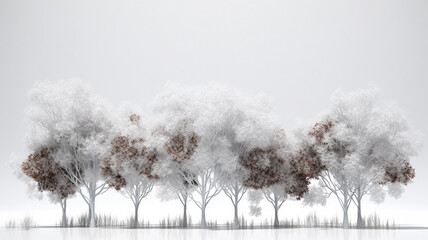 Tree isolated on white background. Generative AI