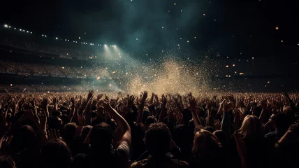 Foto op Aluminium People crowd celebrating music festival concert in stadium. Generative AI © Aram