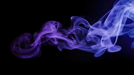 abstract colorful smoke wafting across image with solid  black background, for presentation, generative AI 
