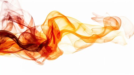abstract colorful smoke wafting across image with solid white background, for presentation, generative AI 