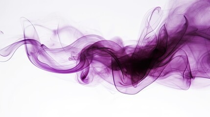 abstract colorful purple smoke wafting across image with solid white background, for presentation, generative AI 