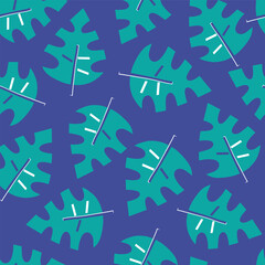 Monstera leaf decorative shape cutouts style vector seamless pattern. Scandinavian childish bold tropical summer background. Baby jungle plant surface design for textile fabric