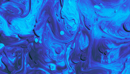 Fototapeta na wymiar Abstract art blue paint background with liquid fluid grunge texture - Generative Ai