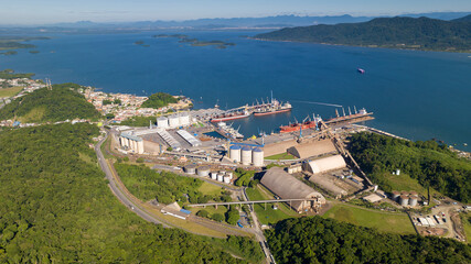 Obraz premium Aerial images of SCPAR port of São Francisco do Sul