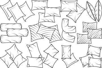 Pillow  Outline Bundle,Clip Art