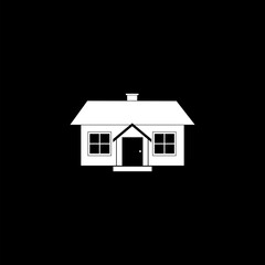 House icon vector isolated on black background. House icon app.