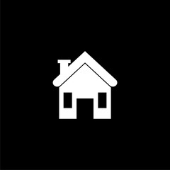 Home icon logo. Home icon sign isolated on black background 