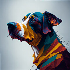 abstract dog, KI, Generative AI, Generativ, colorful