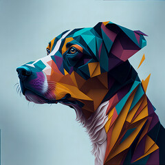 abstract dog, KI, Generative AI, Generativ, colorful