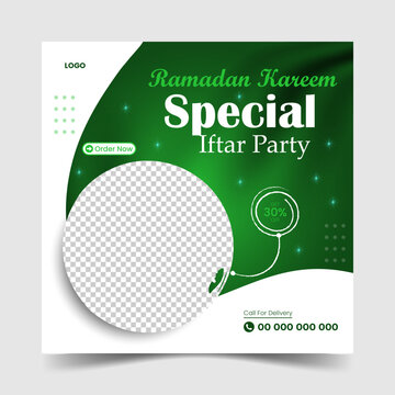Food banner social media post template ads. Editable social media templates for promotions. Layout design for marketing on social media.