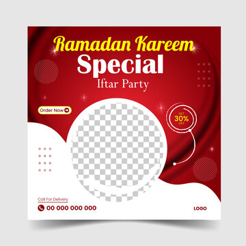 Food banner social media post template ads. Editable social media templates for promotions. Layout design for marketing on social media.