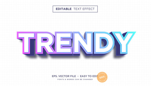 Modern trendy editable text effect