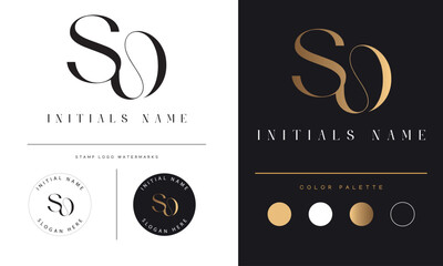 luxury SD or DS Initial Monogram Text Letter Logo Design can be used for Multipurpose