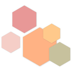 Set of Colorful Hexagons