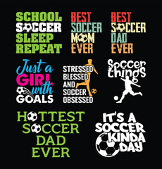 Soccer T shirt Design Bundle, vector Soccer T shirt  design, Football shirt, Soccer typography T shirt design Collection