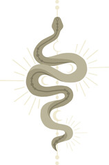 Line snake art with geometrical background