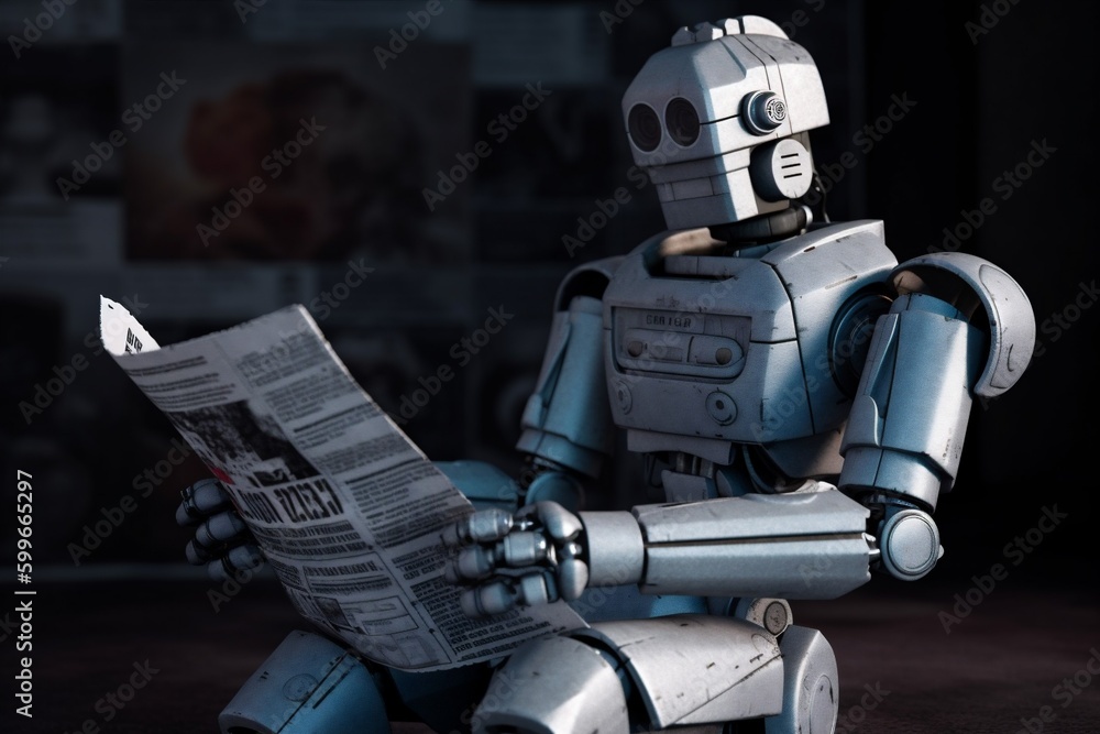 Poster digital ai document artificial laptop hand technology office paper robot. generative ai.
