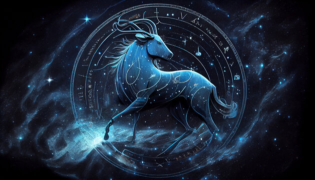 Capricorn, zodiac constellation, astrology. AI generative content