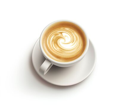 a cup of coffee with latte art created using Generative AI