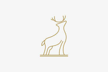 Deer animal line art style logo