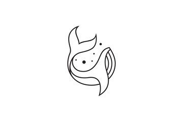 Whale creative logo concept with water bubbles