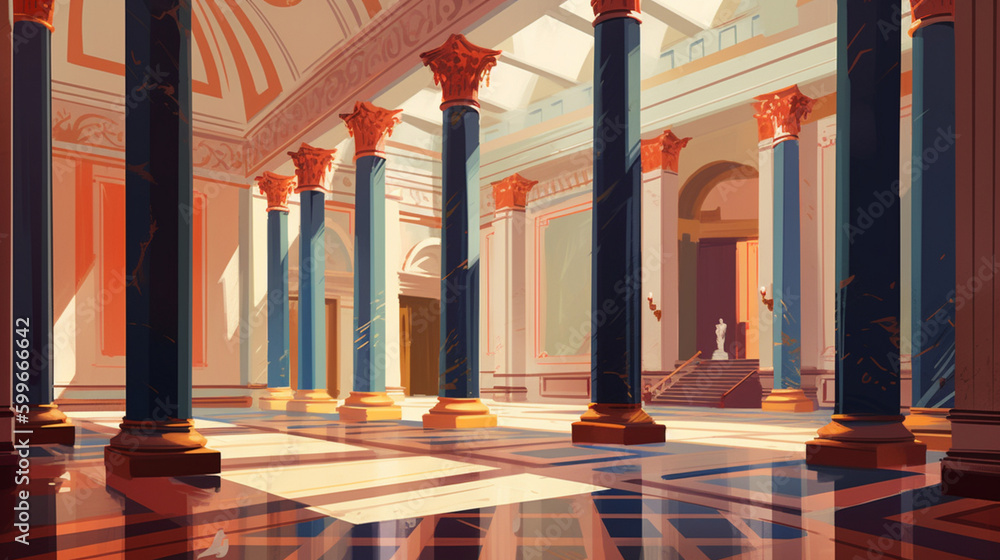 Canvas Prints a neoclassical government building with grand column generative ai