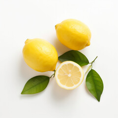 Some Lemons on white Background