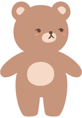 Happy kawaii teddy bear cartoon character