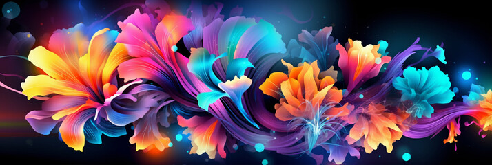 Abstract colourful flower background. Created with Generative AI tools