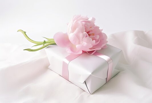 pink rose and box, generative ai