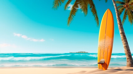 surfboard on the beach