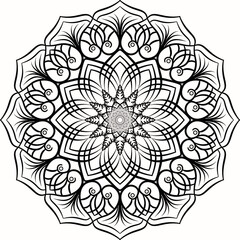 Fototapeta premium Hand drawn doodle mandala. Ethnic mandala with colorful ornament. applied Thai art Isolated.