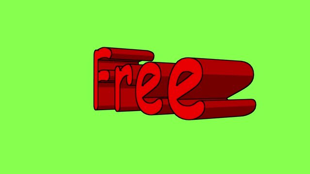 Free Text. 3d video animation. Background with green chroma key background video 4k looped new