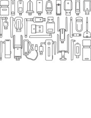 Wifi Adapter Outline Bundle,Clip Art