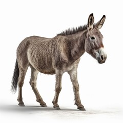 Donkey isolated on white background (Generative AI)