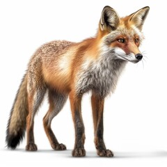 Fox isolated on white background (Generative AI)