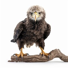 Obraz premium Baby Bald Eagle isolated on white (generative AI)