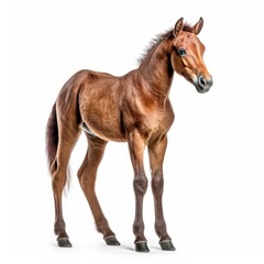Baby Horse isolated on white (generative AI)