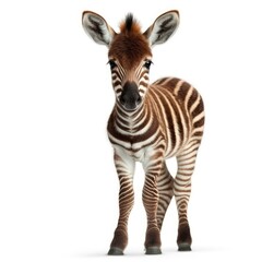 Fototapeta na wymiar Baby Zebra isolated on white (generative AI)