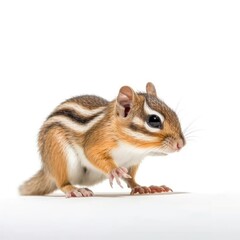 Obraz premium Baby Chipmunk isolated on white (generative AI)