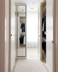 Luxure white dressing room in classic style