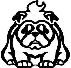 Mascot logo of a bulldog in black and white, vector illustration of a pet dog