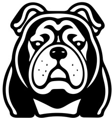 Mascot logo of a bulldog in black and white, vector illustration of a pet dog