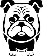 Mascot logo of a bulldog in black and white, vector illustration of a pet dog