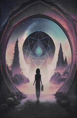 Woman on a spiritual and esoteric journey - Generative AI