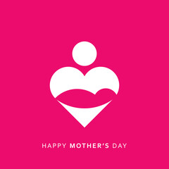 Mother and child logo also Mother's day minimal greeting design